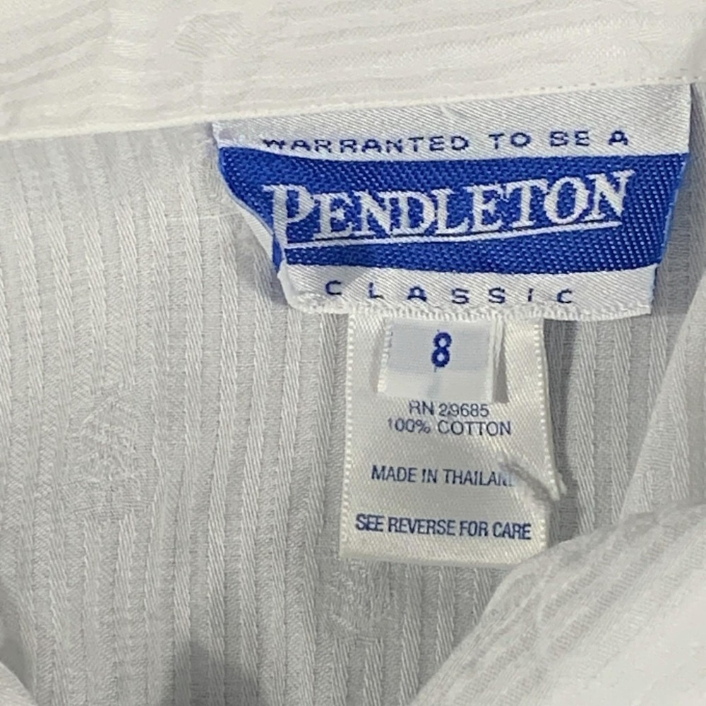 Pendleton Blouse Womens 8 White Basic Collared Lo… - image 2